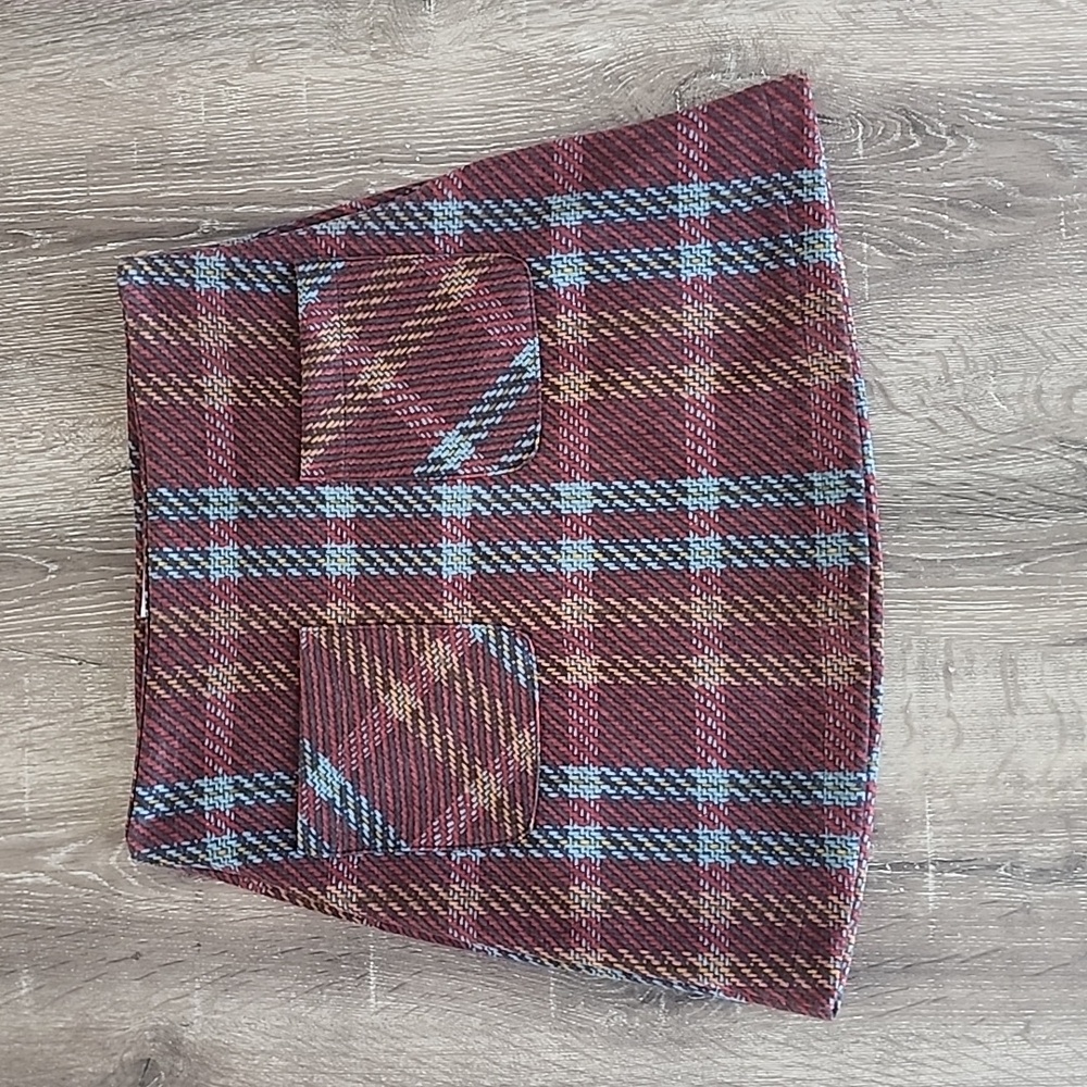 GILLI Plaid Print Pocket Front A-Line Woven "Look" Skirt Retro Y2K 90's Preppy